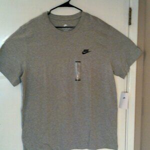 NEW NIKE SPORTSWEAR "Club Embroidered Tee" MEN'S GREY T-SHIRT XL AR4997-064